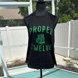 Proper Twelve Black Tank Top